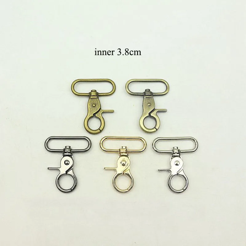 

10Pcs 38mm Luggage Strap Metal Clasp Buckles Bags Lobster Carbines Swivel Trigger Snap Hook Collar Clips DIY Bag Part Accessory