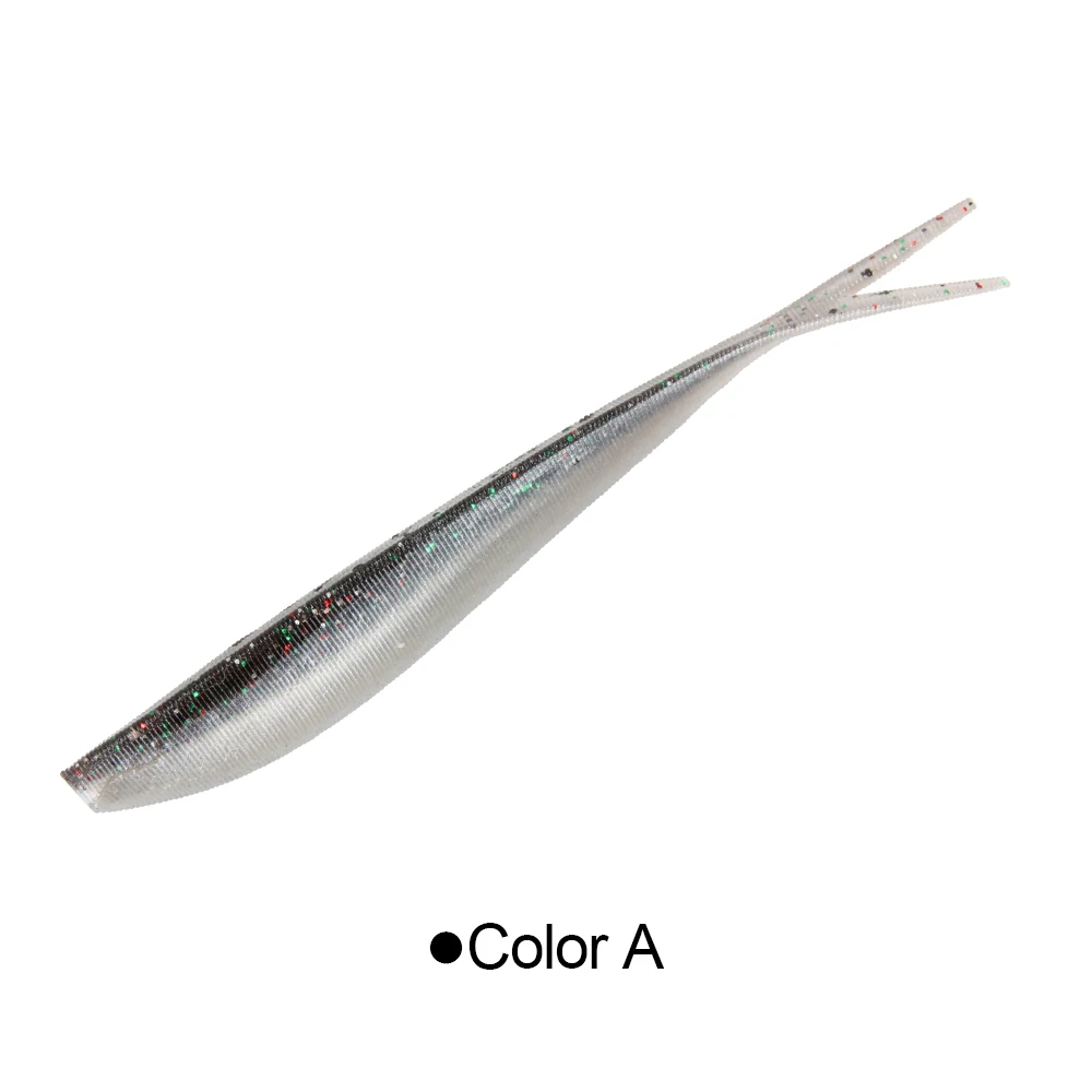 Spinpoler 2" 3" 4" Zacht Kunstaas Jerk Minnow Shad Drop Shot Zacht Aas Swimbait Split Staart voor Bass Forel Snoek Snoekbaarzen Pesca