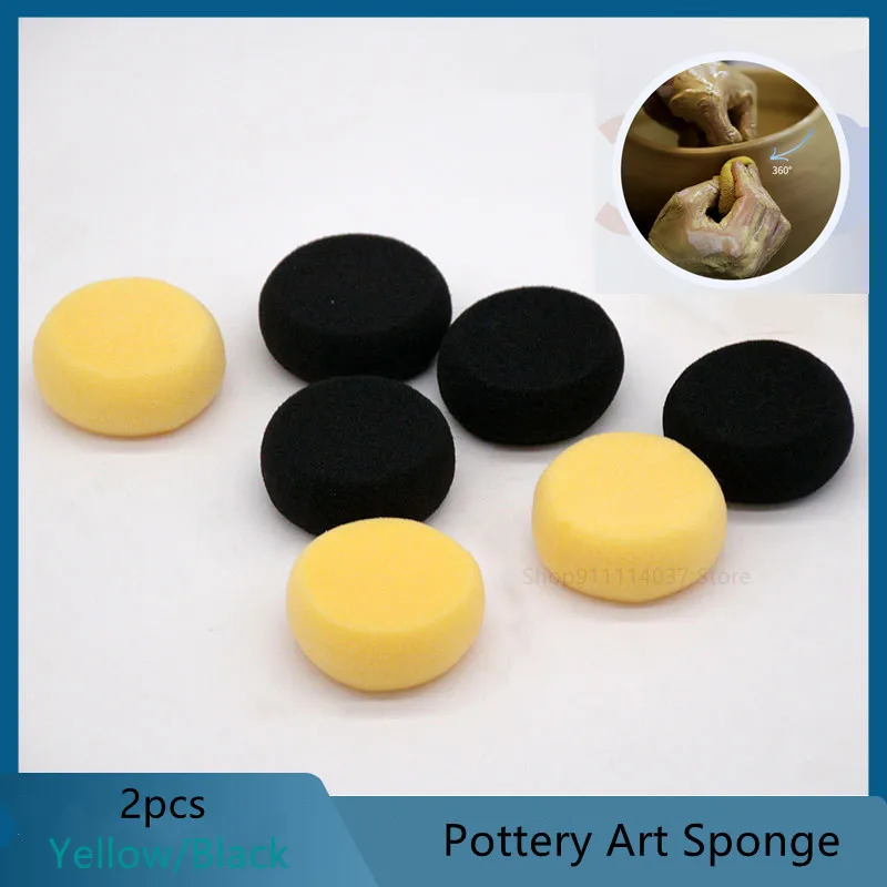 2pcs Pottery Art Sponge Water Absorbing Moisturizing Elastic Sponge DIY Pottery Clay Coloring And Wiping Modeling Pottery Tools