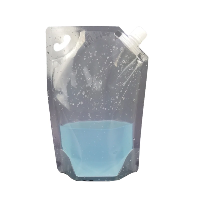 

1000pcs 1000ml Empty Stand up Plastic Drink Spout Bag 1L transparent suction bags For Juice Milk water Beer