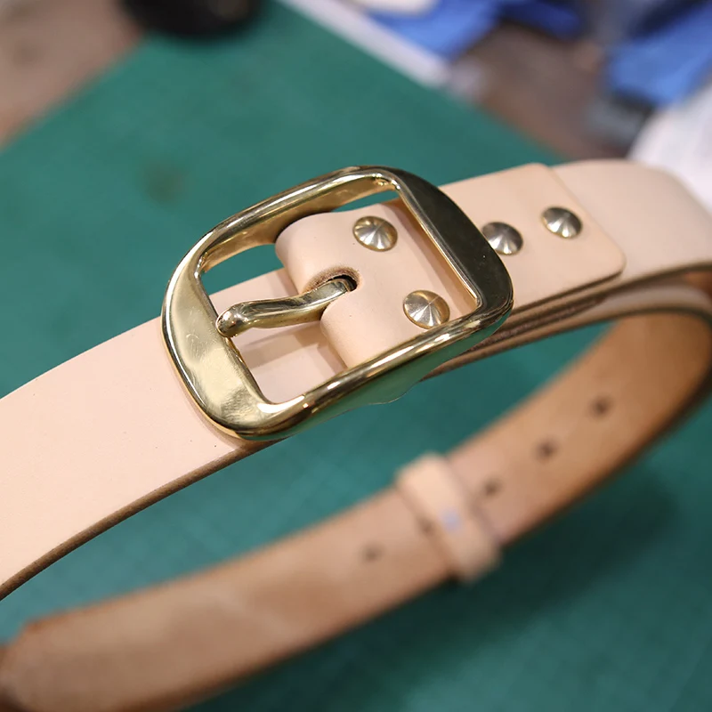 Pure Copper Men\'s Genuine Leather High Quality Belts Jeans Cowskin Casual Belts Business Cowboy Waistband Male Pin Buckle