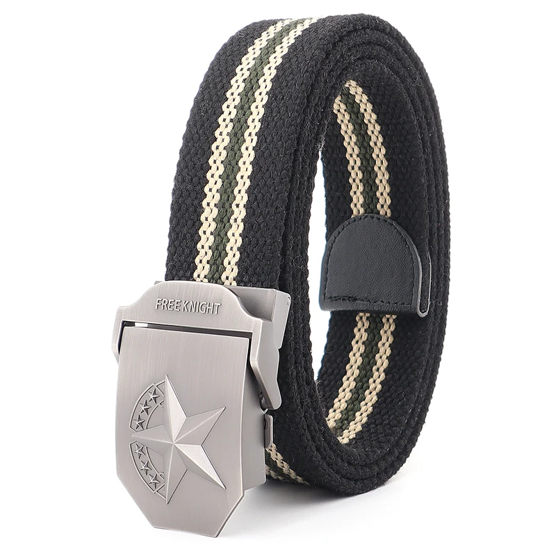 Flying Art Men's Seven Star Marine Corps Tactical Belt Military Adjustable Canvas Casual Ladies Genuine Designer Jeans Belt