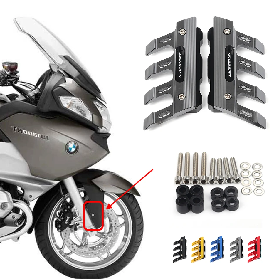 

With logo For BMW R1200RT R 1200RT Motorcycle CNC Accessories Mudguard Side Protection Block Front Fender Anti-Fall Slider