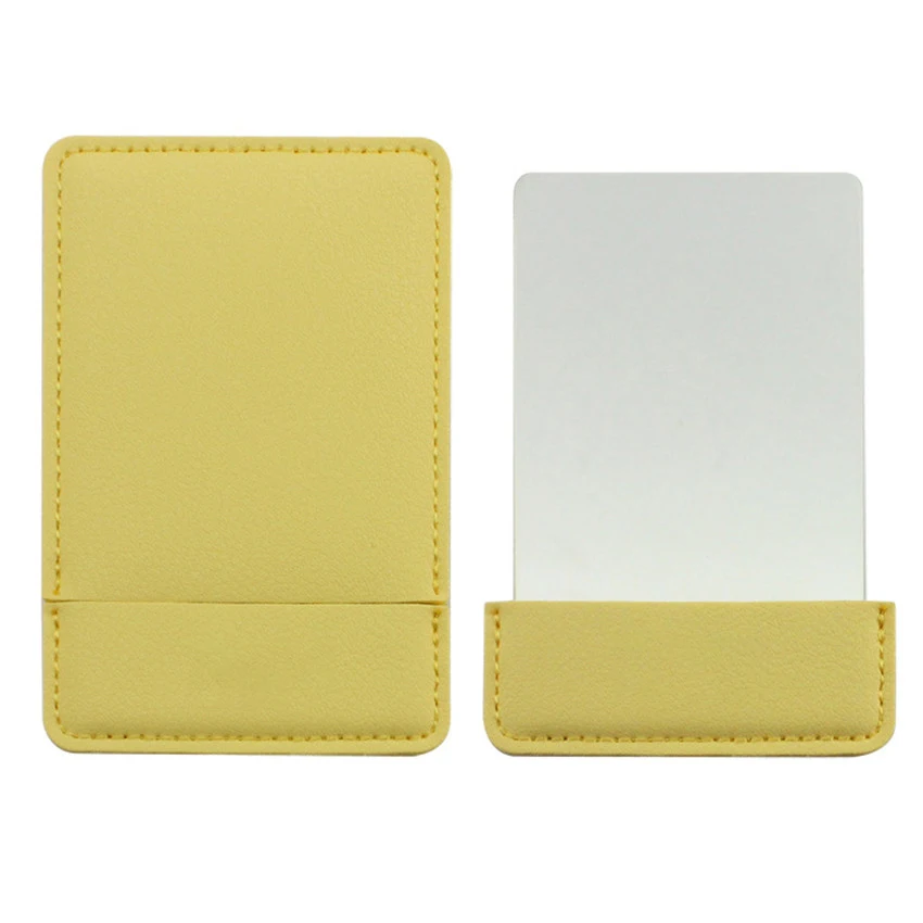 휴대용 메이크업 거울 광장 스테인레스 스틸 Len 화장품 거울 PU 가죽 아름다움 메이크업 거울 헤어 스타일링 액세서리