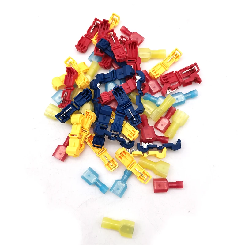 60 Pcs Autos Quick Splice Scotch Lock Wire Connectors Crimp Blue & Red & Yellow