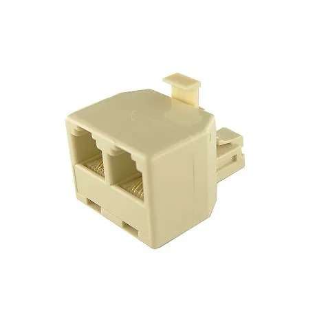 Telephone Line Splitter, RJ11 - 1 Male to 2 Female