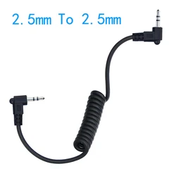 2.5mm to 2.5mm Audio Cable Dual Right Angle Coiled Jack 2.5 to 2.5 Male Aux Cable 3 Pole