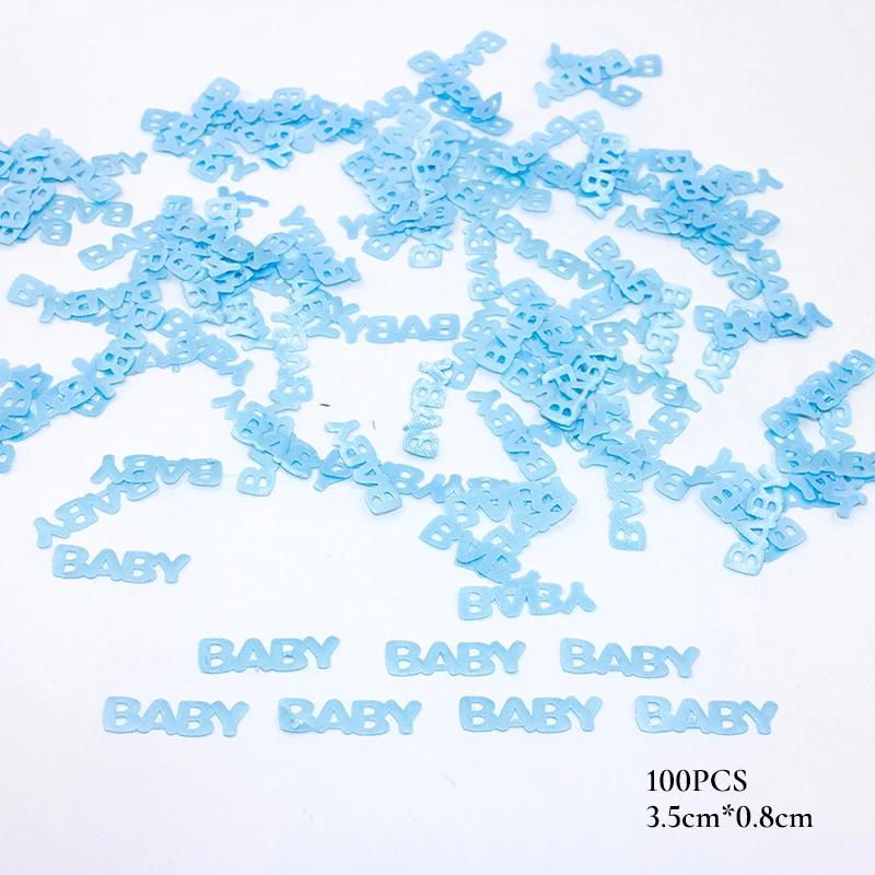 100PCS Baby Shower Decoration Acrylic Mini Pacifiers Confetti Blue Pink Birthday Party Footprint Bib Boy Girl Baby Shower Decor