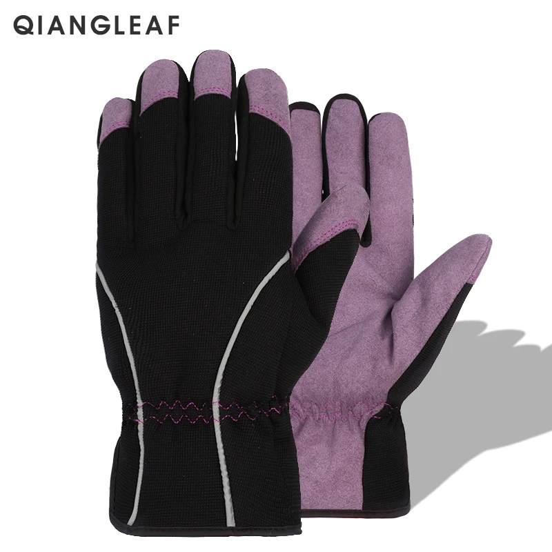 

QIANGLEAF Shockproof Work Glove Soft Microfiber Winter Warm Thick Anti Impact Gloves Security Neutral Orange Working Gloves 5761