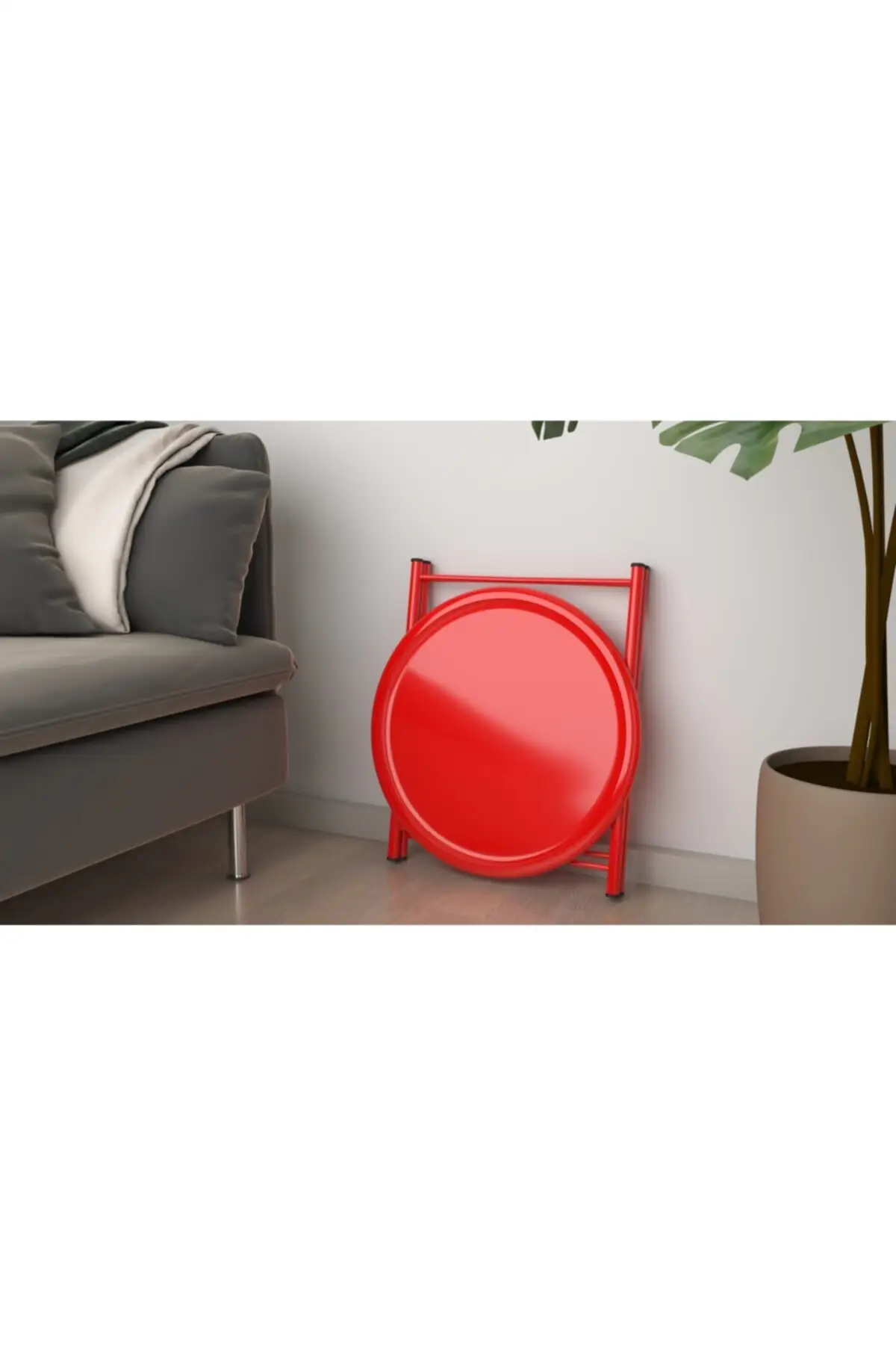 Red Foldable Metal Coffee Table