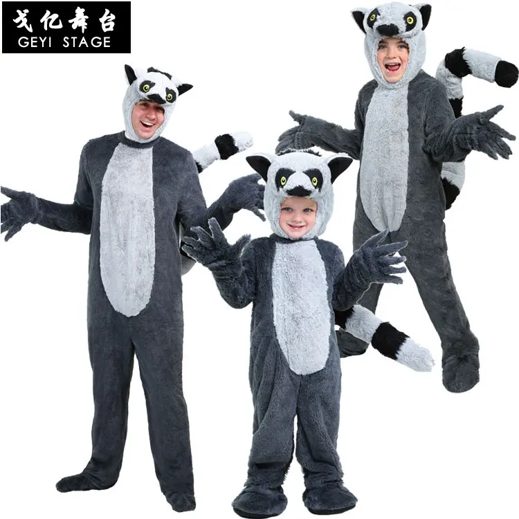 COS Lemur Halloween Animal Performance Costume Cute Northern Giant Mouse Madagascar Parent-child Costume