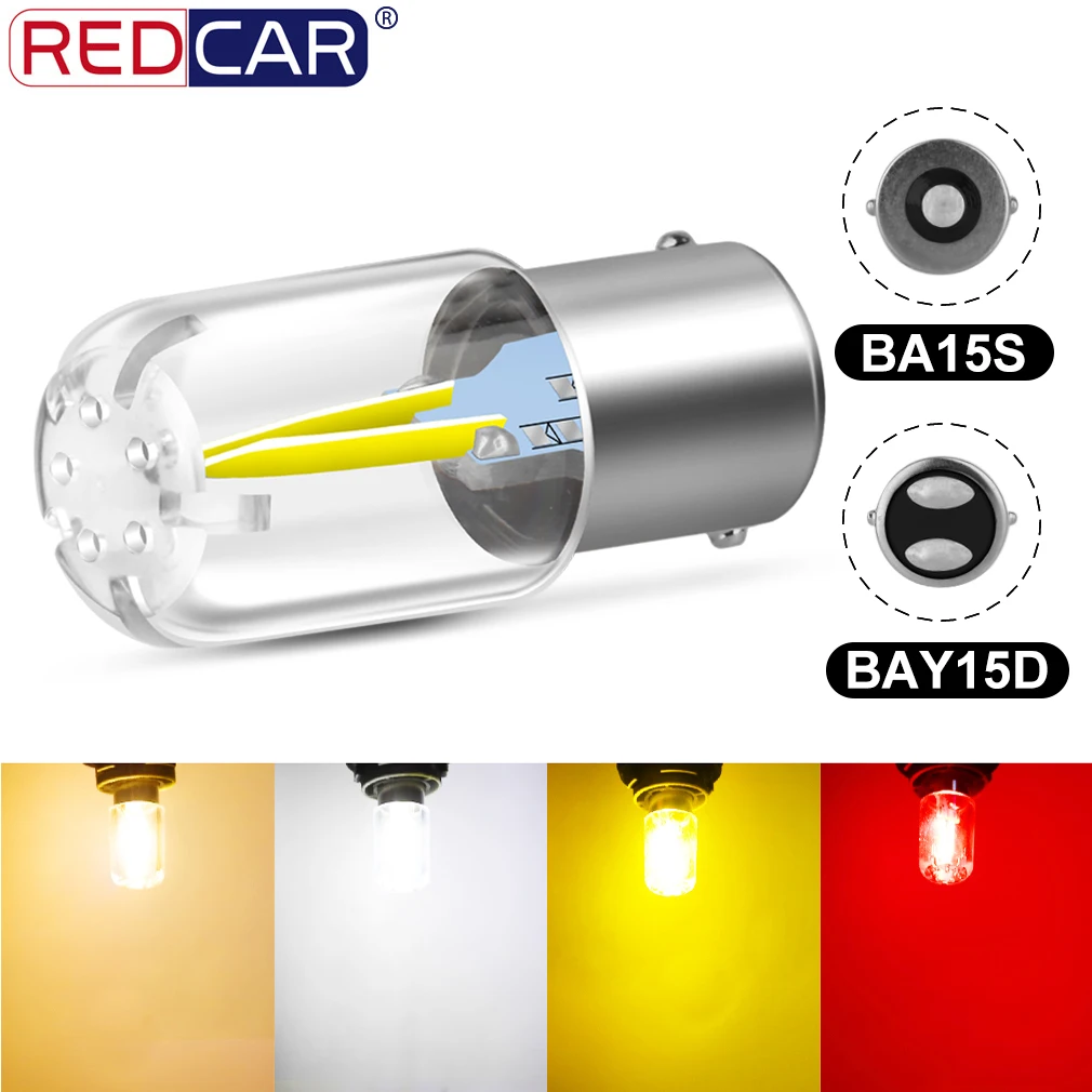 

1pcs 1156 BA15S P21W Led Bulbs 1157 BAY15D P21/5W Led Red Amber White R5W R10W Car Turn Signal Light Reversing Light Stop Brake