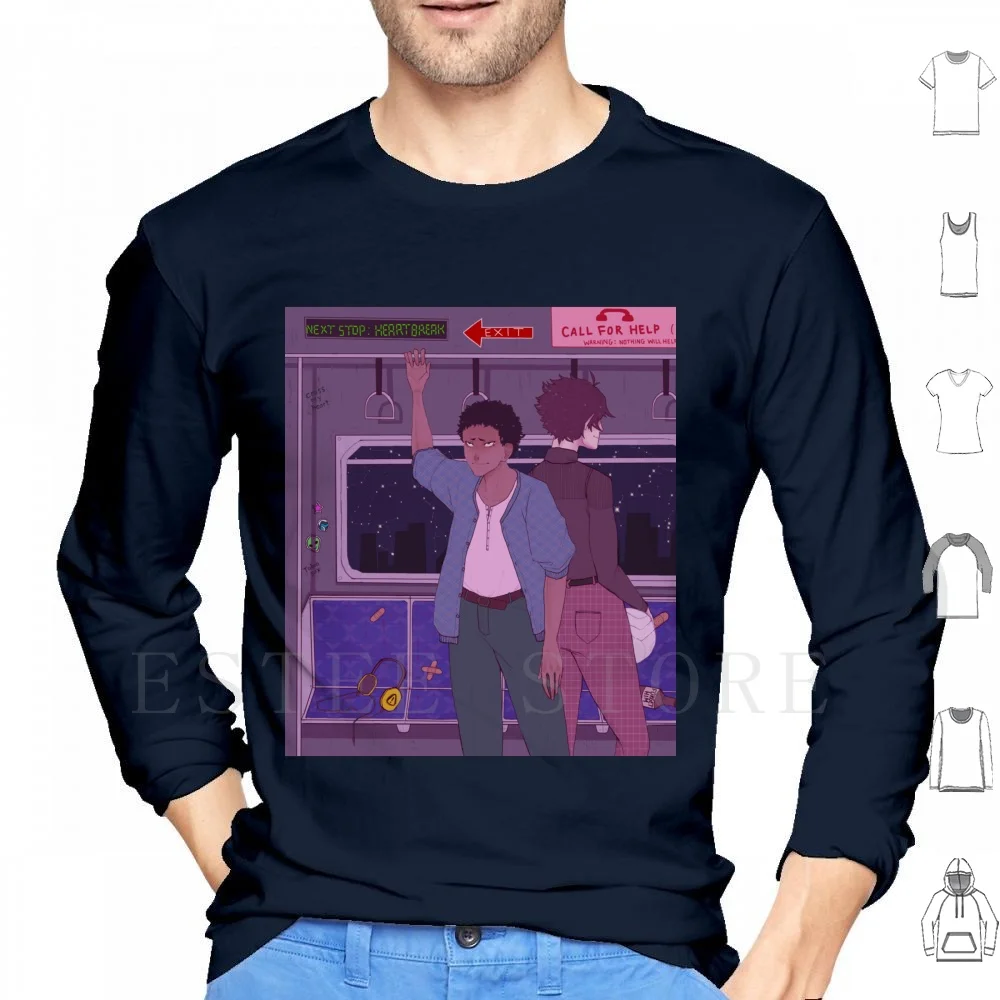 Siguiente destino: Sudaderas con capucha Heartbreak de manga larga Iwaoi Oikawa Tooru Oikawa Hajima Iwaizumi Iwaizumi Hajime Iwa Chan