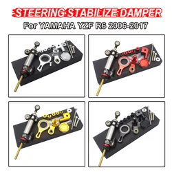 For YAMAHA YZF R6 Motorcycles CNC Aluminum Adjustable Steering Stabilize Damper Bracket Mount 2006-2020