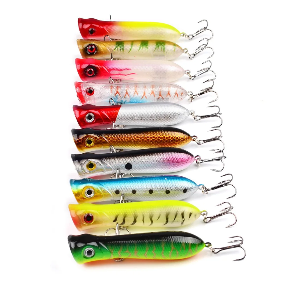 80mm 12g 6# Hook Popper Hard Bait Wobbler Fishing Lure Artificial Floating Trailer Ocean Fishing Bionic Carp Tackle Sea Fishing image 4