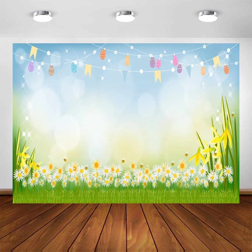 Yeeleイースターエッグ花ライトボケgrasslandl赤ちゃんの写真の背景写真装飾写真スタジオの背景