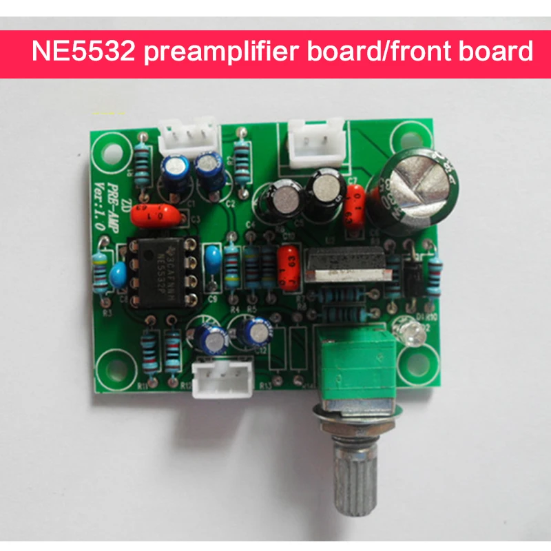 

DC10-32V Power Amplifier Preamplifier Board/front Board NE5532 Enthusiast DIY Preamp Board with Volume Potentiometer Power Cord