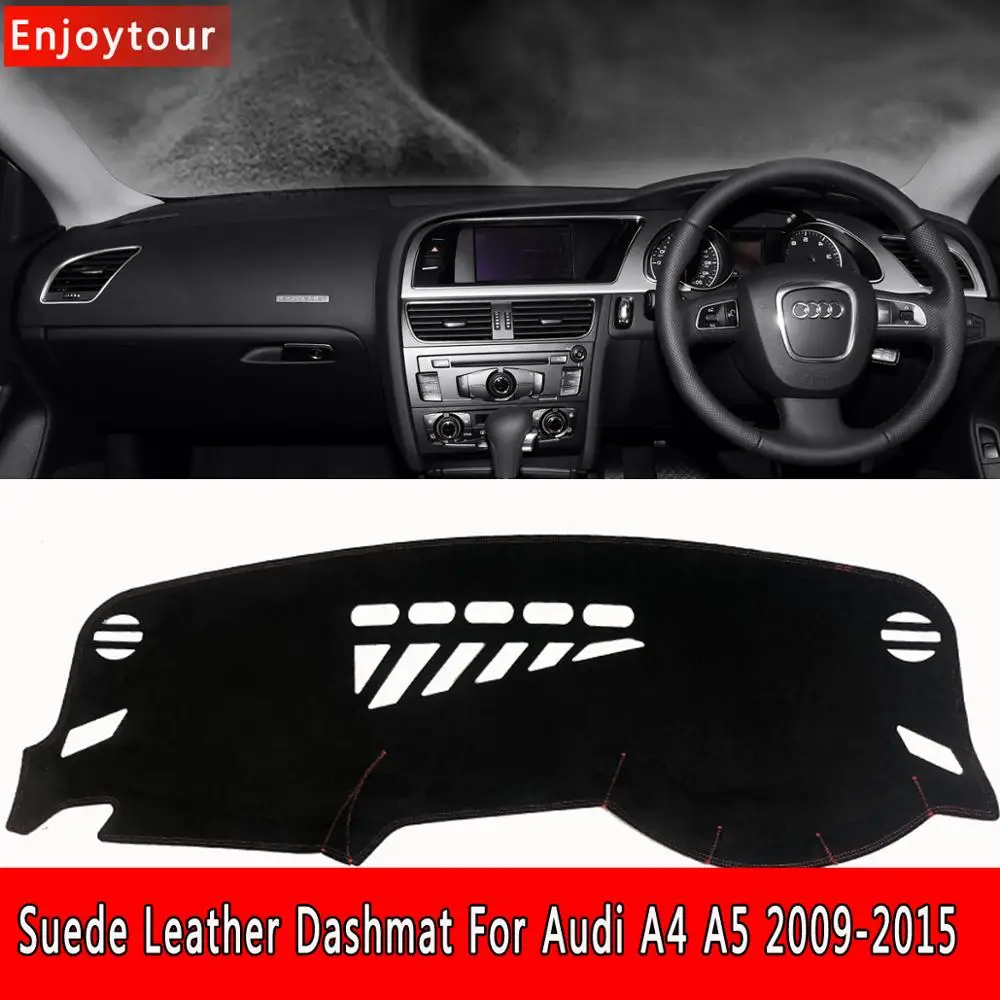 Accessories Suede Leather Dashmat Dashboard Cover Pad Dash Mat Carpet For Audi a4 a5 b8 allroad quattro 2009 2010 2011 2015 RHD