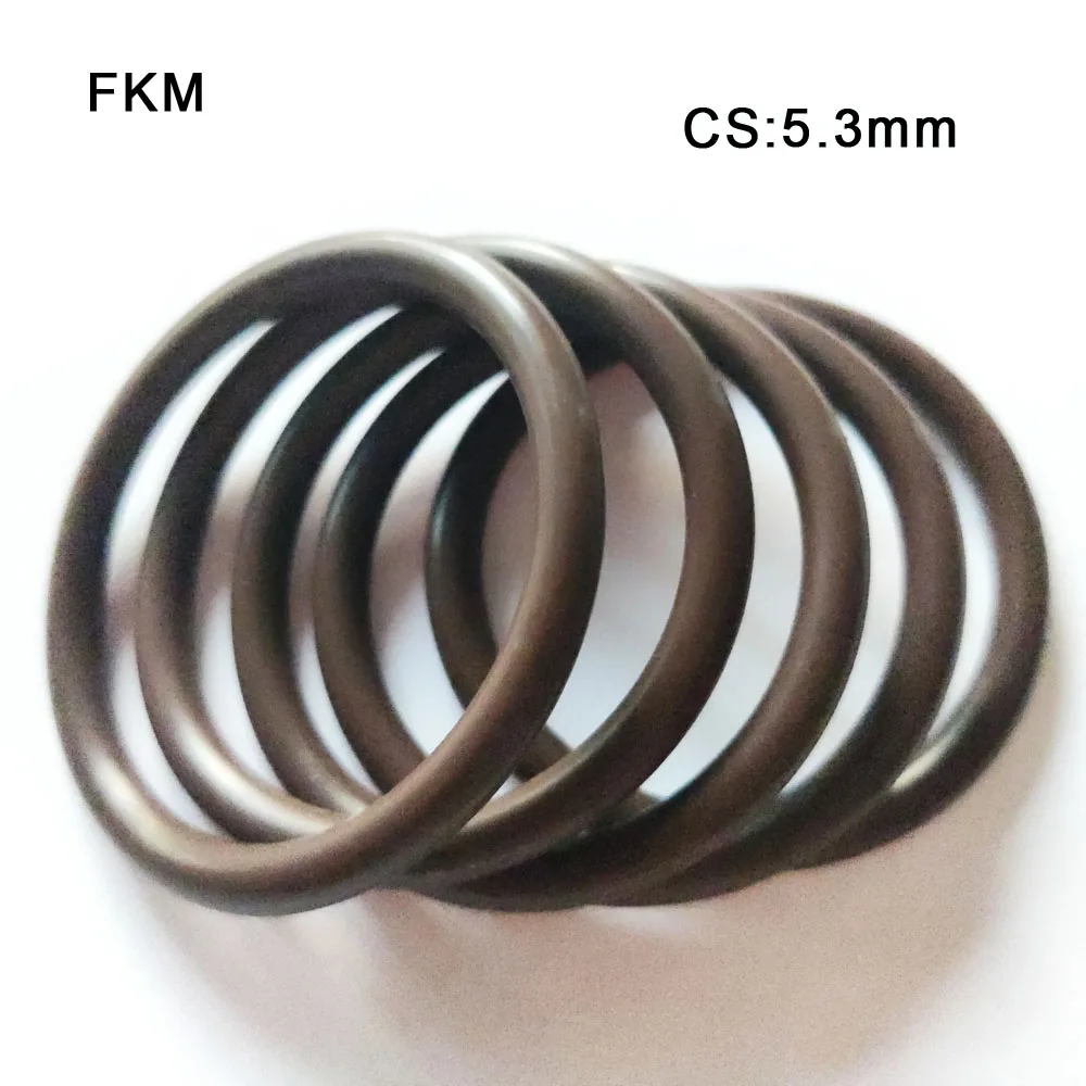 FKM Ring Gaskets CS 5.3mm  Fluorine Rubber O-Ring Washer Resistance To Oil Aging Abrasion Ozone Fuel Chemical Seal Size: ID*CS