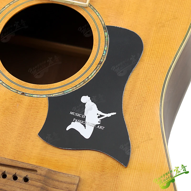 39inch-43inch Acoustic Guitar Accessories Guitar Pickguard Hummingbird Scratch Plate Transparent PVC Self-Adhesive Background