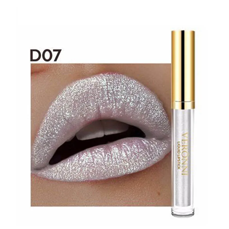 VERONNI Shimmer Glitter Metalic Lip Gloss Waterproof Makeup Long Lasting Liquid Lipstick  clear lip gloss