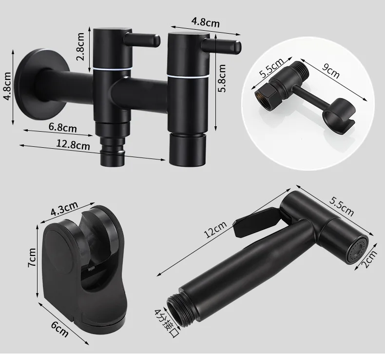 Washing machine faucet Bidet Faucet Stainless Steel Bathroom faucet tap Single Cold garden Faucet Black outdoor mixer Small Tap