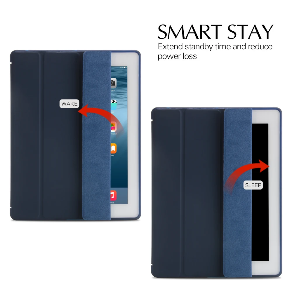 For iPad 2 3 4 Case Leather Flip Cover for iPad 2 Case A1396 Smart Stand Holder Funda for iPad 4 Case A1458 A1460