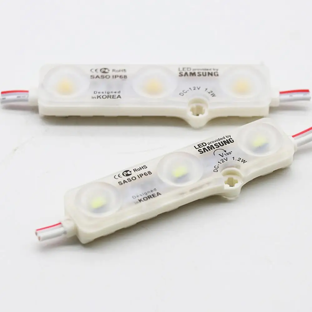 

5730 3LED injection led module light 12V with lens Waterproof IP68 1.2W white,LED sign,shop banner