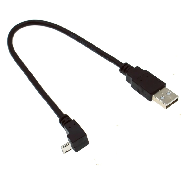 W górę w lewo i w prawo 90 stopni Micro USB męski na USB męski ładowanie danych mobilny Tablet z funkcją telefonu rejestrator jazdy kabel 0.3m-5m