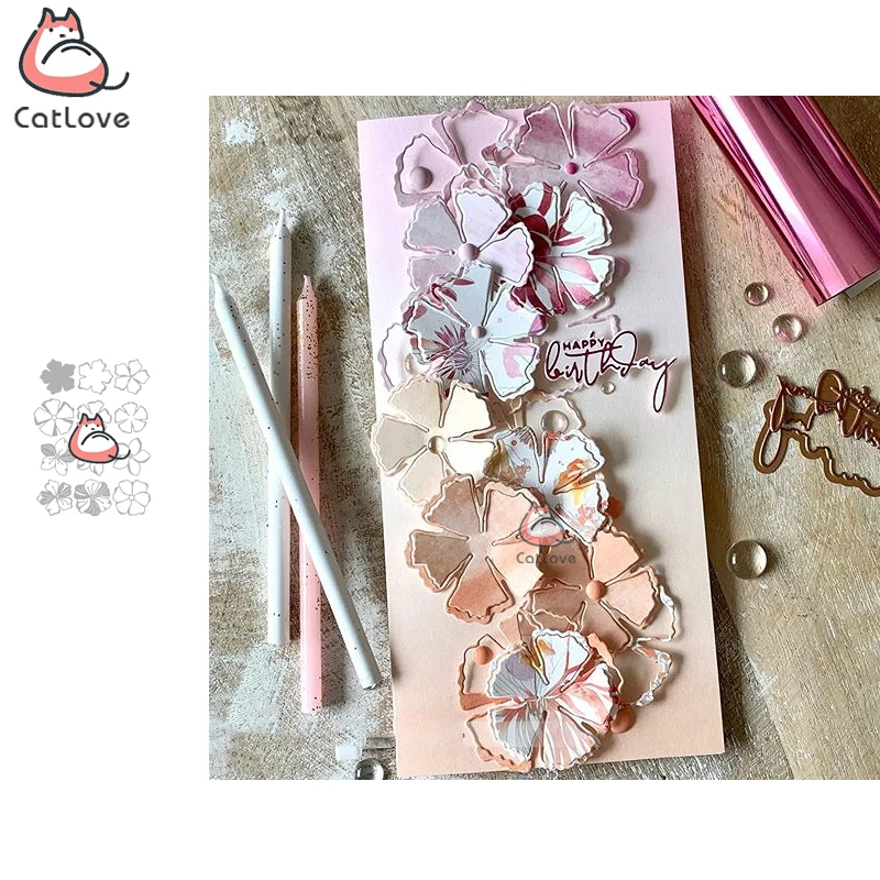 

Металлические Вырубные штампы Catlove, Цветочная серия, скрапбукинг, форма нож, вырубные штампы, изготовление карточек, ремесло, тиснение, новые штампы для 2020