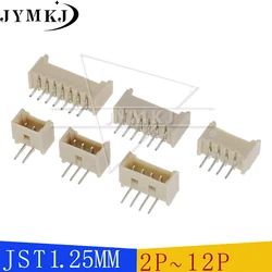 50pcs JST 1.25 2 3 4 5 6 pin 1.25mm Pitch Terminal Pin Header JST Connector Wire Connectors Adaptor 2P 3P 4P 5P 6P 7P 8P 9P 10P