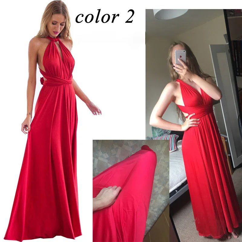 Sexy Women Multiway Wrap Convertible Boho Maxi Club Red Dress Bandage Long Dress Women Party Bridesmaids Infinity Ladies Dresses