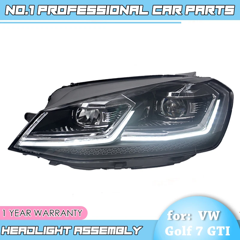 

car accessories for VW GOLF 7 MK7 Upgrade to MK7.5 Design Golf 7.5 Headlights LED Headlight DRL Bi-Xenon Lens Double U Head Lamp