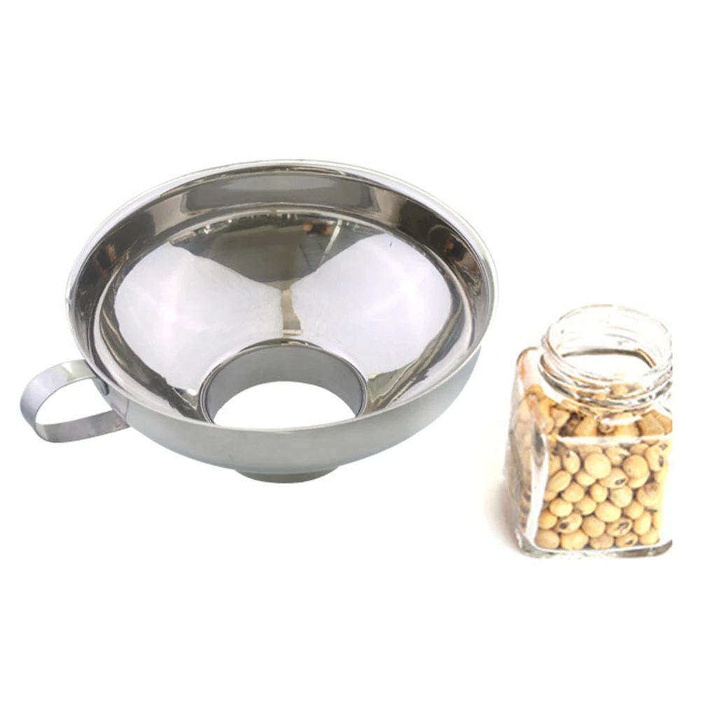 Hot Sales Stainless Steel Wide Mouth Can Jar Bottle Funnel Cup Oil Wine Beans Tool Canning Funnel Filter For Oil W