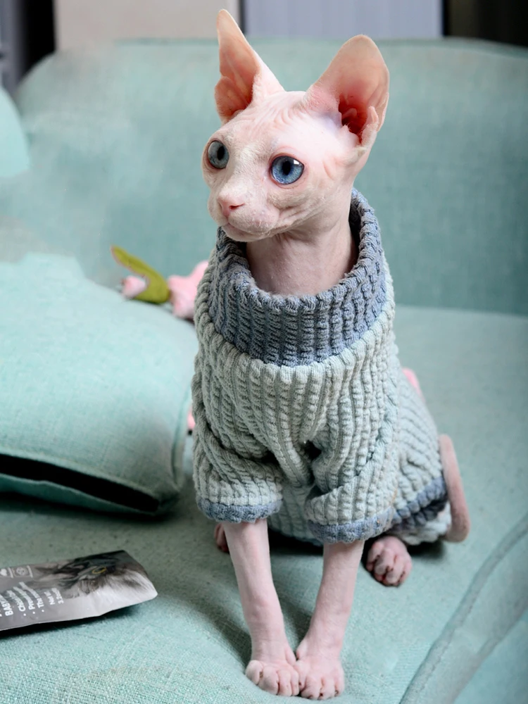 Cat Clothes Winter Warm Soft Cats Warm Hoodies Pajamas Sphynx Cat Costumes Pullover Sphinx Kitten Clothes Cat Supplies For Cats