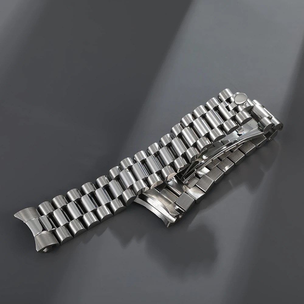 20mm  Solid Stainless steel  President Watch Band Strap Curved End fit for ROLX Watch