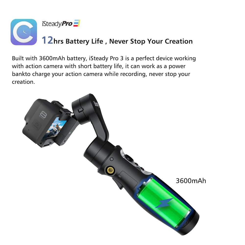 Hohem iSteady Pro 3 3-Axis Handheld Gimbal Stabilizer for Action Cameras GoPro Hero  DJI OSMO Action Insta360 One R Sony RX0 YI