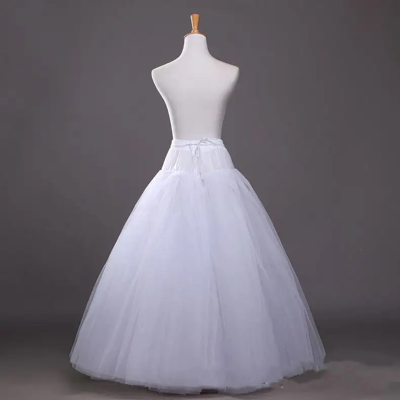 Wit Tulle Petticoat Voor Een Lijn Stijl Trouwjurk 4-Lagen Geen Hoops Bridal Bruiloft Accessoires Lange Petticoats Onderrok