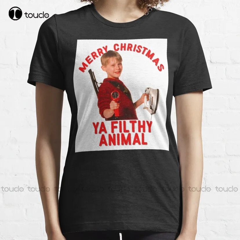 Merry Christmas Ya Filthy Animal Home Alone Classic T-Shirt Men'S T-Shirts Custom Aldult Teen Unisex Digital Printing Tee Shirt