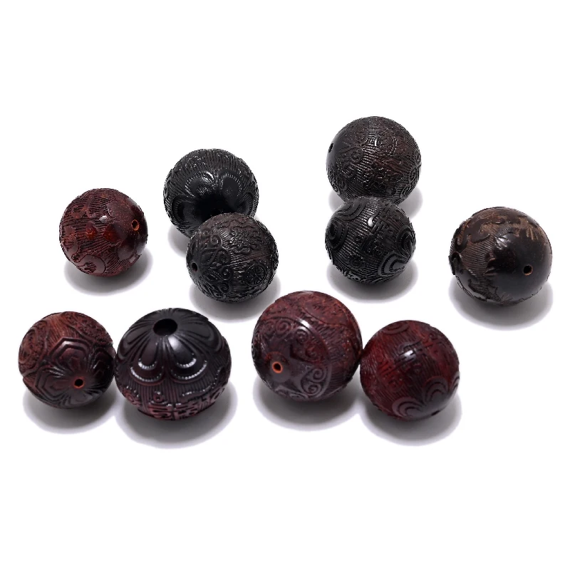 WD-021 Natural Rosewood Beads Machine Carved Antique Beads For Jewelry Making DIY Beads Bracelet Yoga Necklace