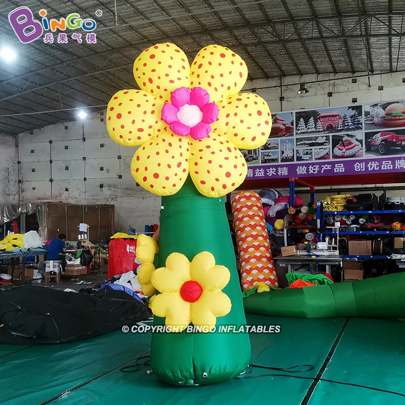 Gepersonaliseerde 3 Meter Hoge Opblaasbare Gele Bloem Boom Voor Park Decoratie-BG-Z0350