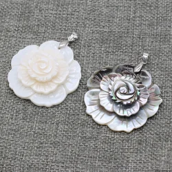 Natural Abalone Shell Pendant Flower shape Mother of Pearl Exquisite charms For jewelry making DIY Necklace accessories