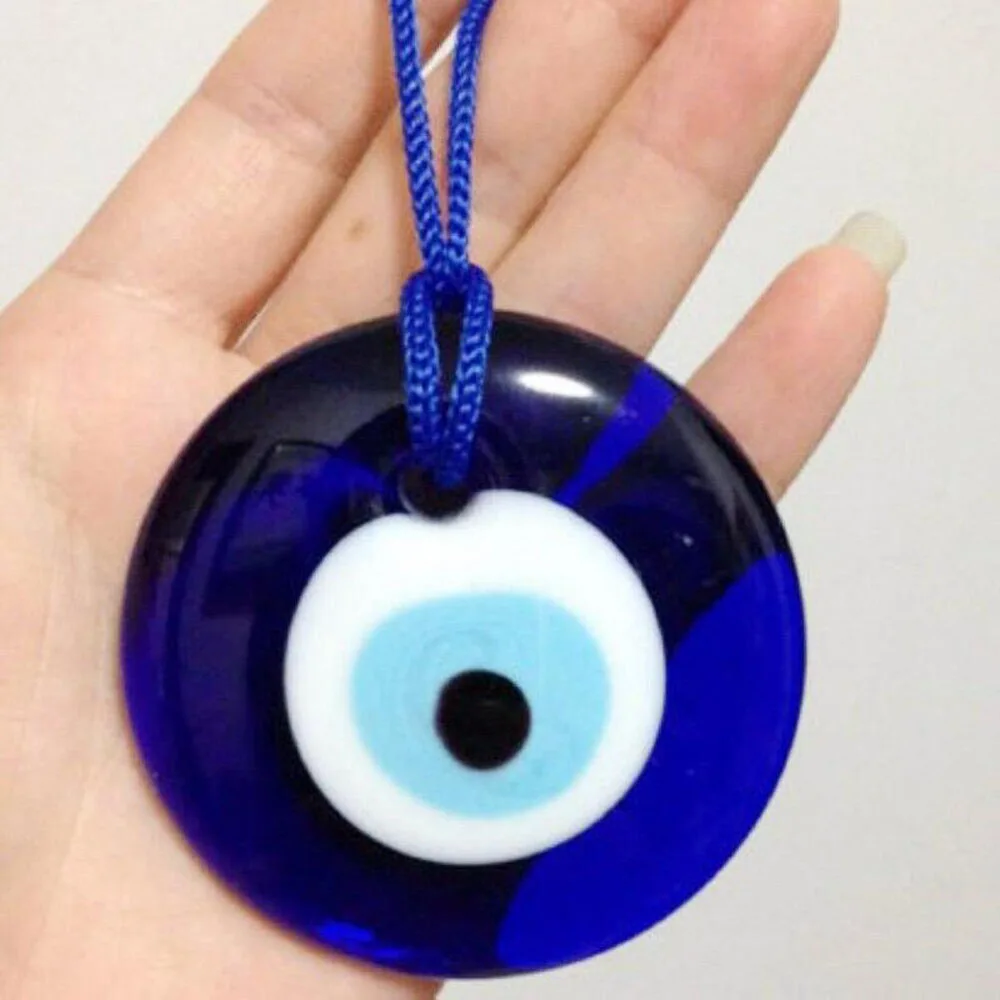 Wiele rozmiarów Moda Szczęśliwy turecki grecki Evil Blue Eye Charm Wisiorek Prezent Niebieska lampa robocza Szklany samochód Dom Amulet L0249