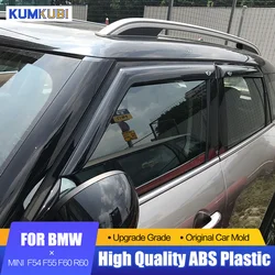 BMW 미니 쿠퍼 F54 F55 F60 R60 에 적합 ABS 플라스틱 창문 바이저 차양, 비 태양 디플렉터 가드 벤트 커버, 자동차 액세서리
