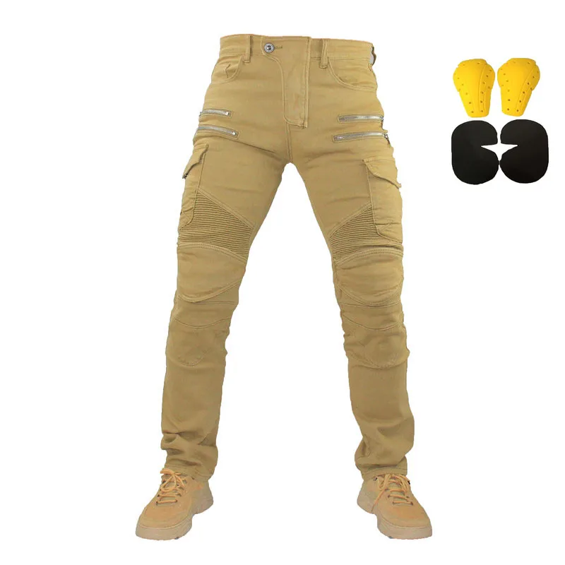 

Free shipping motorcycle racing riding pants stretch locomotive hockey pants protective gear riding jeans spring summer autumn