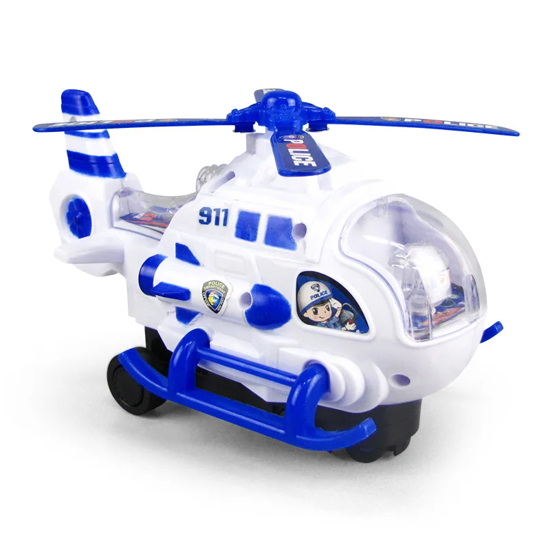 1Pcs Electric Automatic Driving Rotate Propeller Vehicles Toys LED Lighting Music Child Toy Helicopter Model