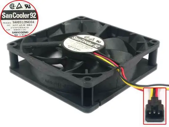 

SANYO DENKI 9AH0912M4D04 DC 12V 0.08A 90x90x25mm Server Cooling Fan