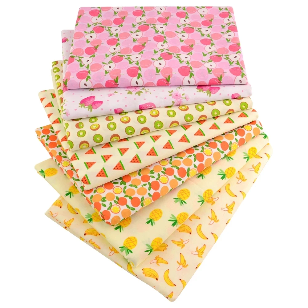 40/50*50cm 6-8 PCS Candy Color Floral Fat Quarter Fabric Bundles For Sewing Crafting DIY Quilt Cotton Cloth Needlework Patchwork