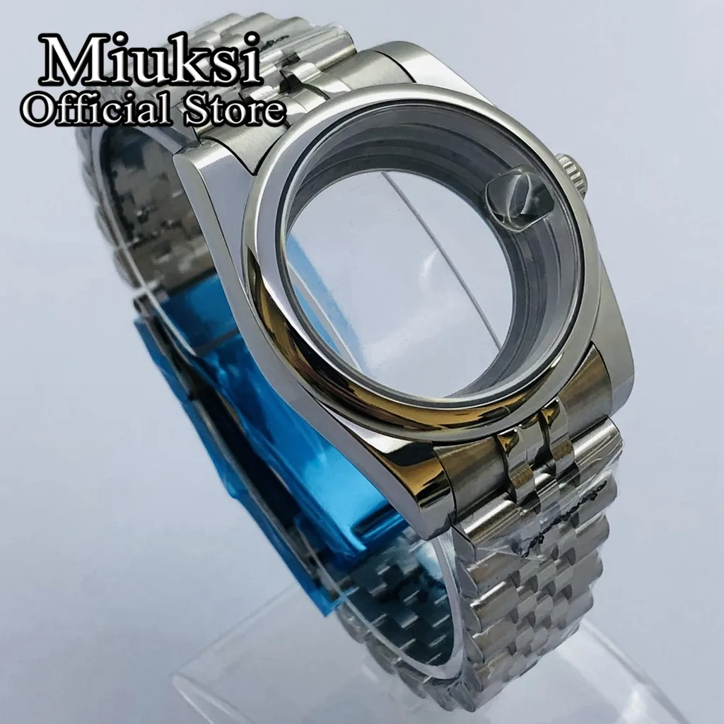 Imagem -02 - Miuksi 36 mm 39 mm Caixa de Relógio Polimento Vidro Safira Caber Nh35 Nh36 Eta2824 2836 Mingzhu Dg2813 3804 Miyota8215 Pt5000 Movimento