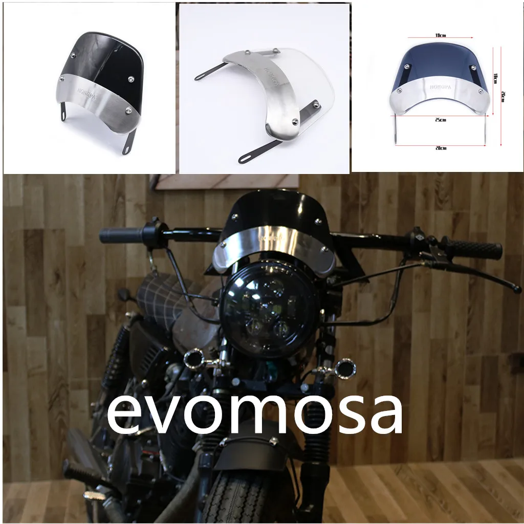 Подходит для Honda Yamaha XJR 1300 Suzuki GSX 1400 5-7 дюймов, мотоцикл в стиле ретро, кафе Racer, фара, лобовое стекло, инструмент, козырек